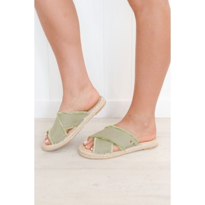 Moama Khaki Espadrille Slide