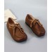 Soft Flat Shoes Brown Cowhide Leather Loafers For Women